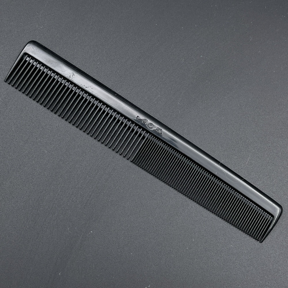 ACE Vintage‎ Black Hard Rubber All Purpose Dresser Comb 7 Inch Barber USA